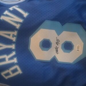 Kobe Bryant Signed Throwback blue Lakers jersey